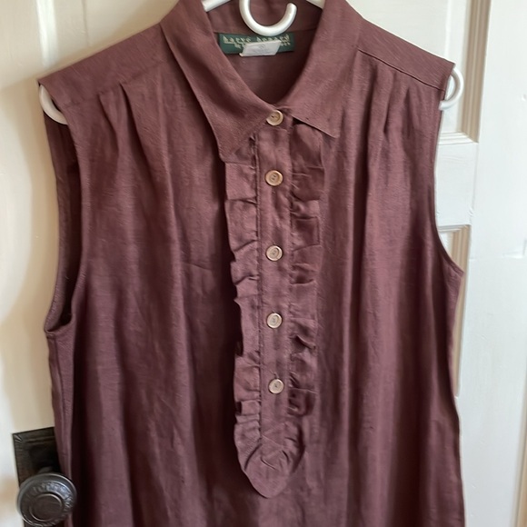 Harve Benard, size 14, 100% linen sleeveless dress. Brown. - Picture 2 of 8